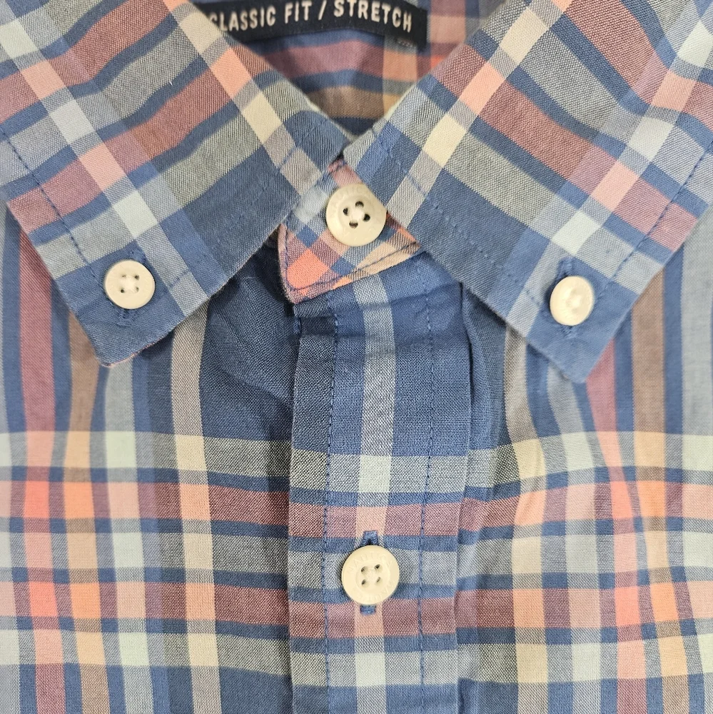 Nautica plaid button down short sleeve shirt men's size XXL